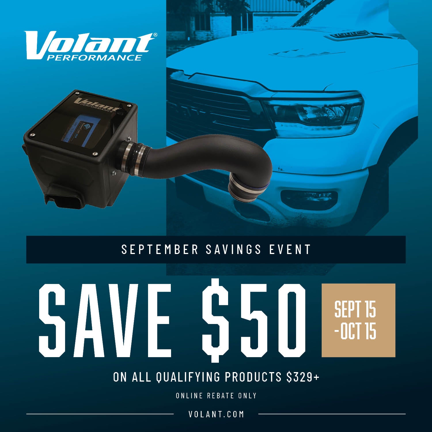 [SEPT 15 - OCT 15] Save $50 on Volant Intakes